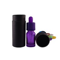 15ml purple round glass essential oil dropper bottles with black Packing box