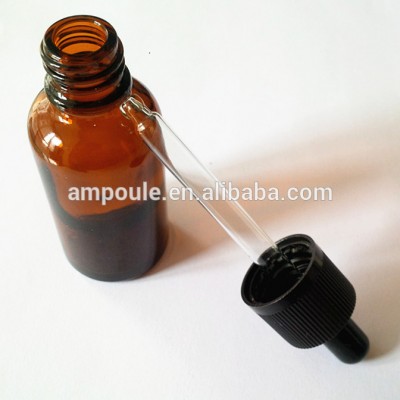 15ml amber cosmetic essential oil glass dropper bottle