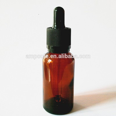 Glass packaging manufacturer 30ml amber essential oil packaging bottles with child proof cap and glass pipette